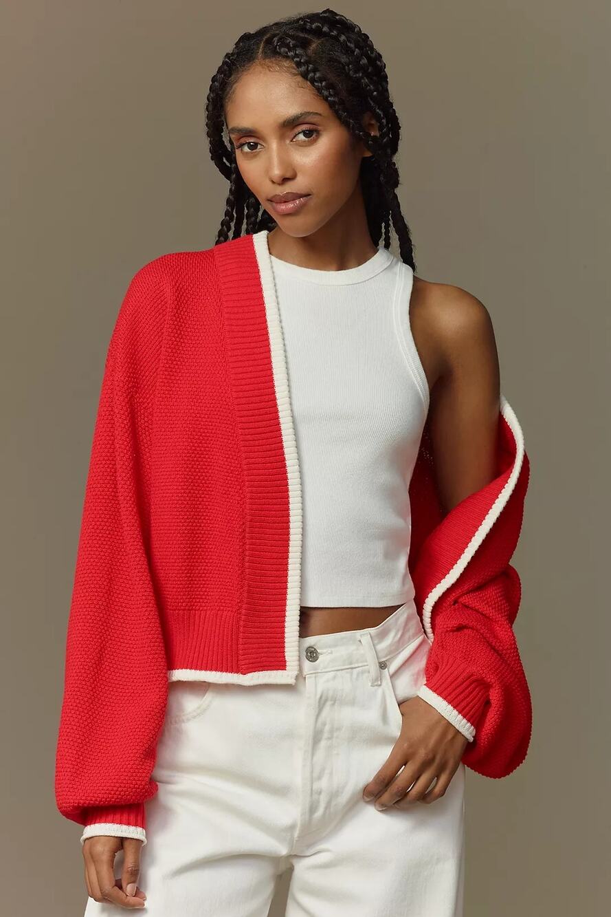 Anthropologie The Livvy Waffle Knit Cardigan Sweater NWT
